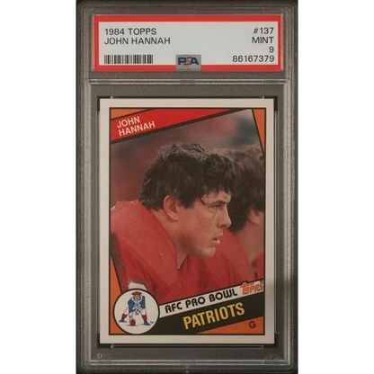 PSA graded 1984 Topps John Hannah football card for collectors