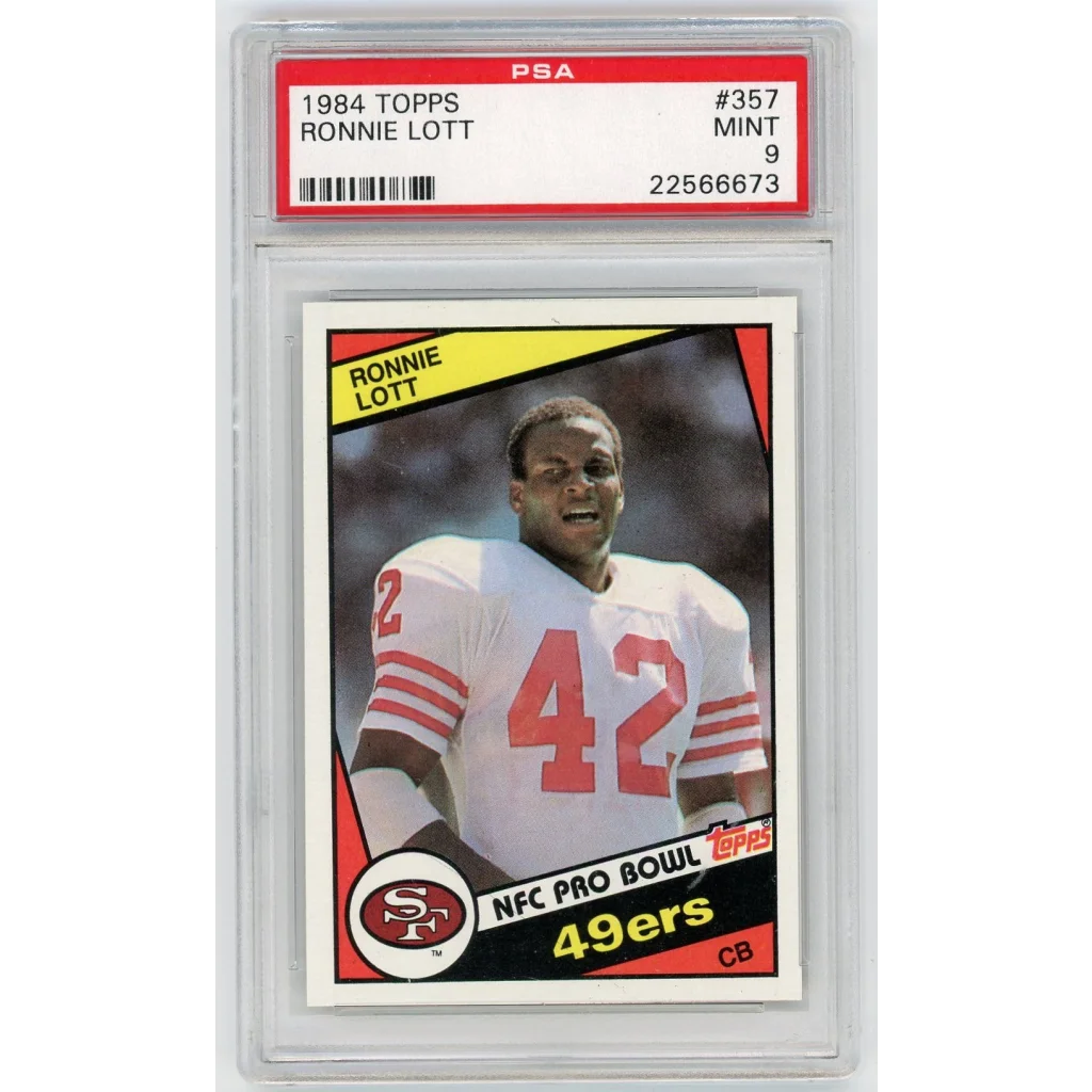 Graded 1984 Topps Ronnie Lott football card PSA sports authenticator collectible