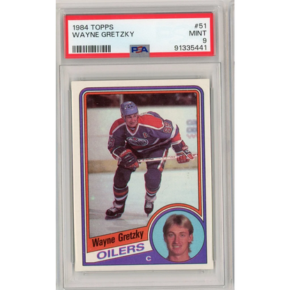 Graded PSA 9 Mint 1984 Topps Wayne Gretzky #51 Oilers Card