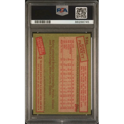 PSA Mint 9 graded 1985 Topps Kirby Puckett rookie baseball card