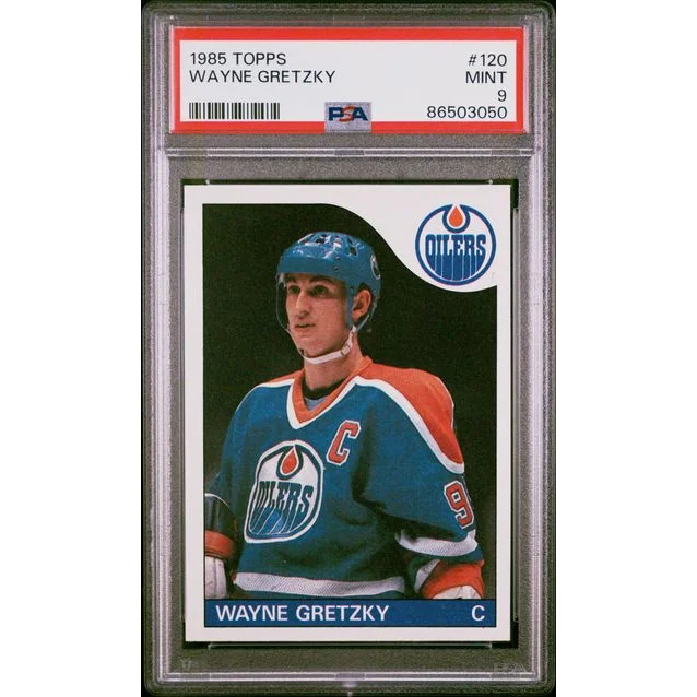 PSA 9 Mint 1985 Topps Wayne Gretzky Hockey Card #120 in great condition