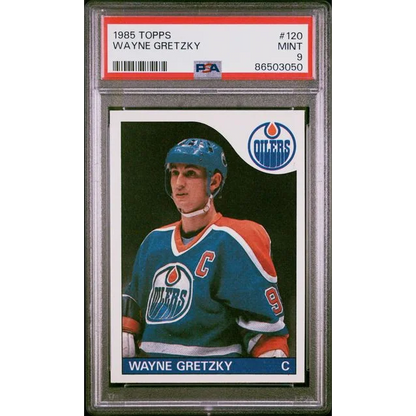 PSA 9 Mint 1985 Topps Wayne Gretzky Hockey Card #120 in great condition