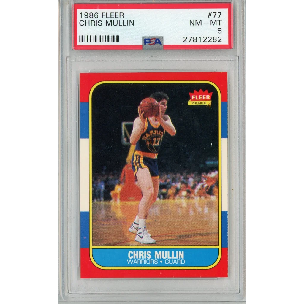 PSA graded 1986 Fleer Chris Mullin rookie sports card for collectors
