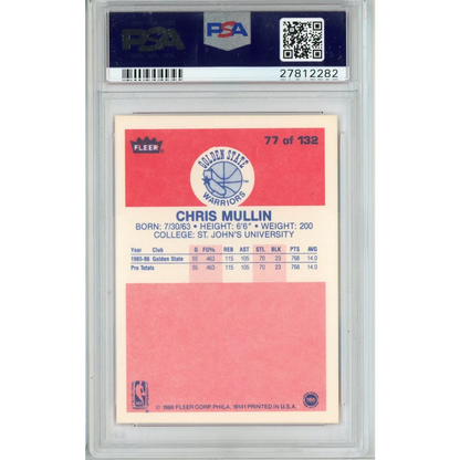 Graded 1986 Fleer Chris Mullin basketball card, perfect sports card for collectors