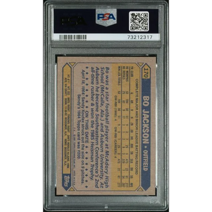 A graded 1990 Topps Bo Jackson baseball card from PSA collection treasure