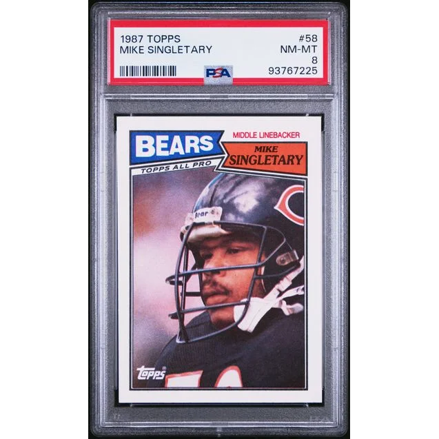 Graded 1987 Topps Mike Singletary #58 Bears Card PSA 8 NM-MT