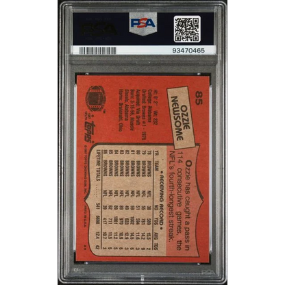 Graded 1987 Topps Ozzie Newsome #85 Football Card PSA 8 NM-MT