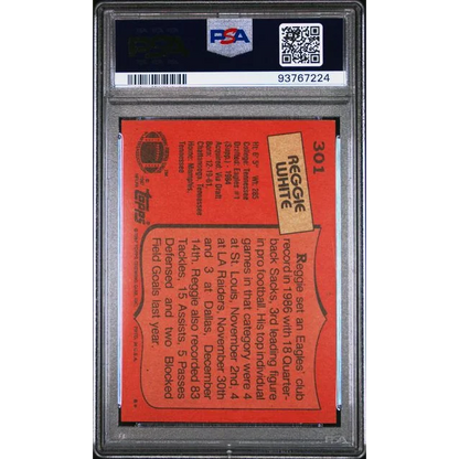 Reggie White 1987 Topps football card in PSA slab by Professional Sports Authenticator