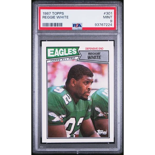 1987 Topps Reggie White football card graded PSA 9 Mint by Professional Sports Authenticator