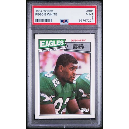 1987 Topps Reggie White football card graded PSA 9 Mint by Professional Sports Authenticator