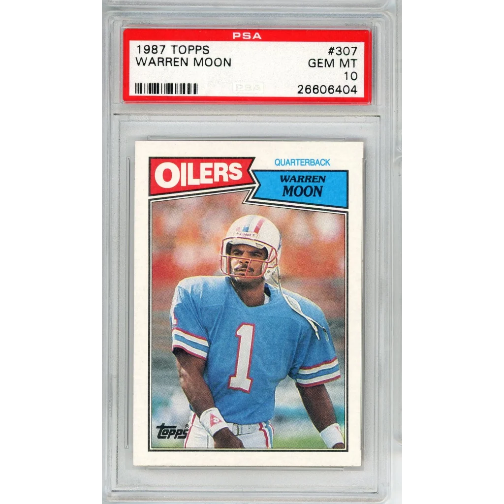 PSA 10 Warren Moon 1987 Topps rookie football card GEM MT grade perfect condition