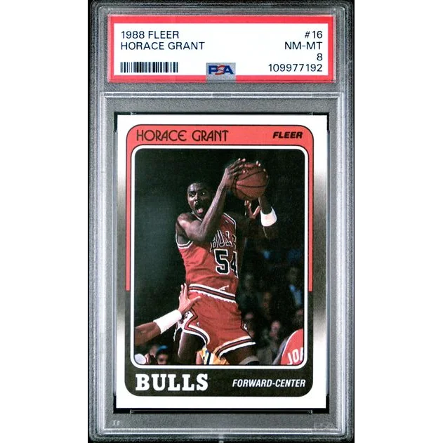 PSA graded 1988 Fleer Horace Grant rookie basketball card NM-MT 8