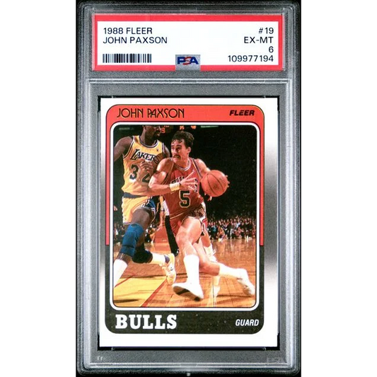 Graded 1988 Fleer John Paxson #19 basketball card PSA EX-MT 6