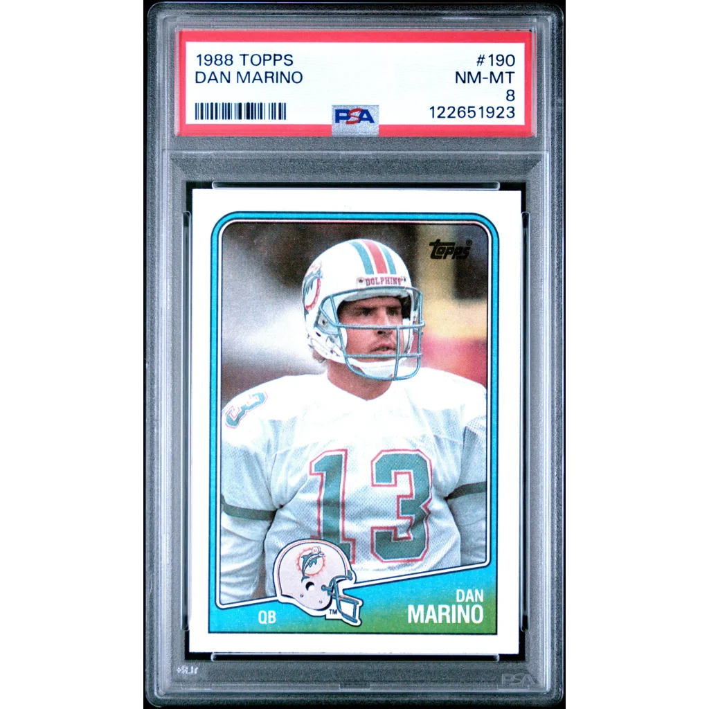 Graded 1988 Topps Dan Marino #190 Football Card PSA 8 Near Mint