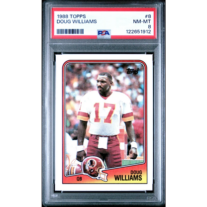 Graded 1988 Topps Doug Williams #8 Football Card PSA 8 Near Mint