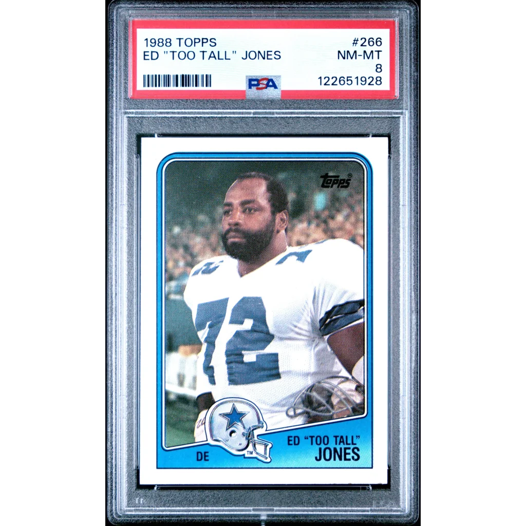 Graded 1988 Topps Ed Too Tall Jones #266 PSA 8 NM Cowboys card