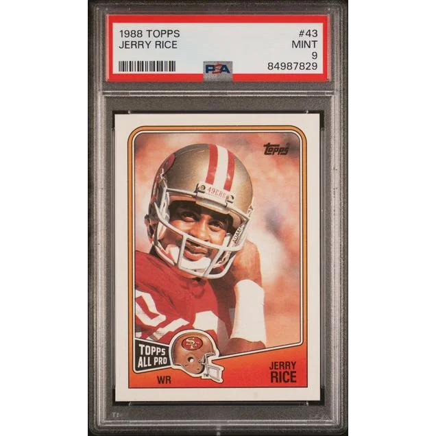 Graded 1988 Topps Jerry Rice #43 PSA 9 Mint Football Card