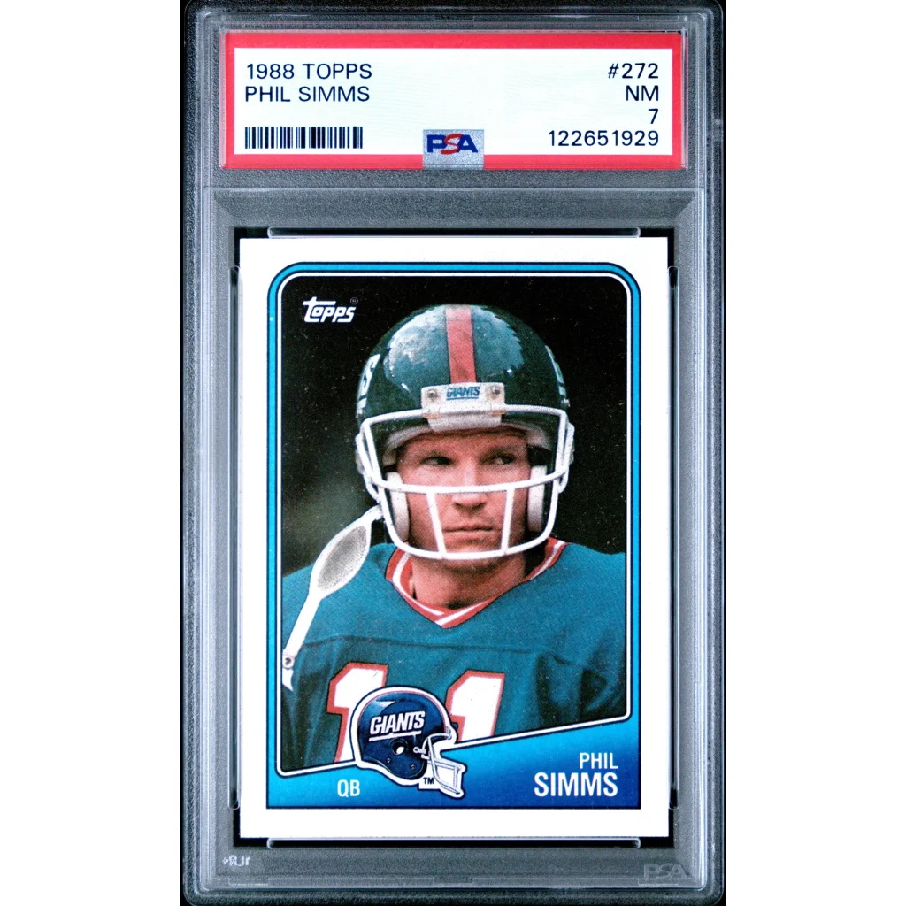 Graded 1988 Topps Phil Simms #272 Football Card PSA 7 Near Mint