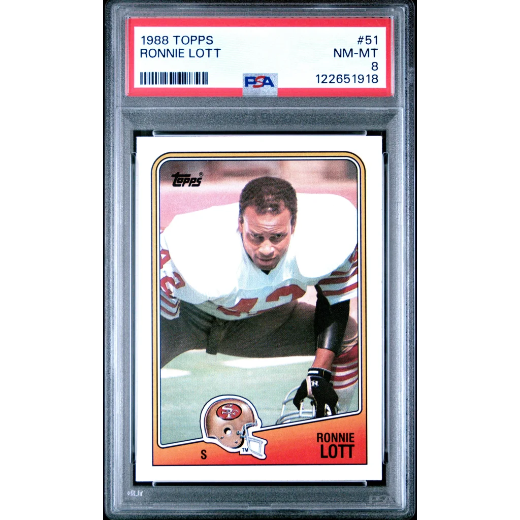 Graded 1988 Topps Ronnie Lott #51 Football Card PSA 8 Near Mint