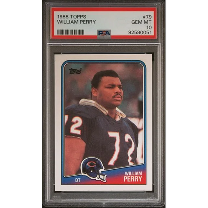 PSA 10 Gem Mint William Perry 1988 Topps Football Card for collectors