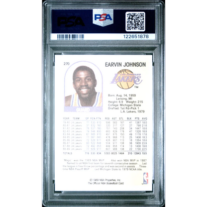 Graded 1989-90 Hoops Earvin Johnson #270 Basketball Card PSA 8 Near Mint | PSA 8 NM-MT Graded Vintage Basketball Card | vintageantiquesgifts.com