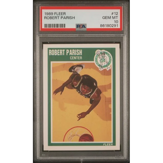 1989 Fleer Robert Parish basketball trading card in PSA 10 GEM MT slab