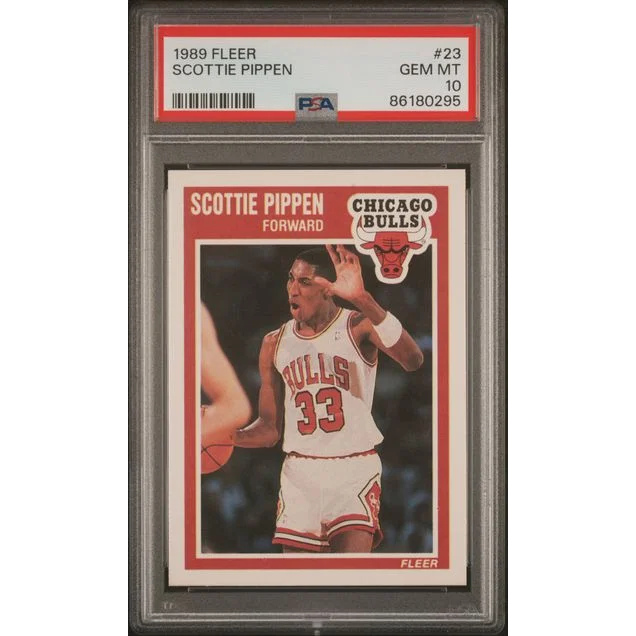 1989 Fleer Scottie Pippen rookie card in PSA GEM MT 10 slab