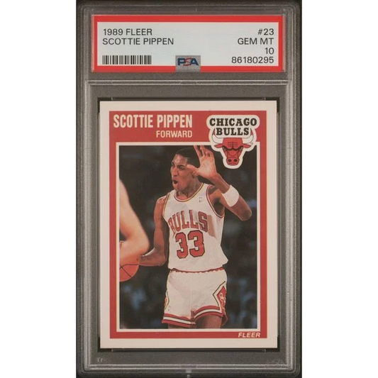1989 Fleer Scottie Pippen rookie card in PSA GEM MT 10 slab