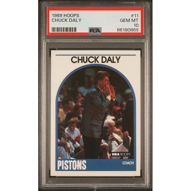 Graded 1989 Hoops Chuck Daly #11 Basketball Card PSA 10 Gem Mint | Hall of Fame Sports Memorabilia | vintageantiquesgifts.com