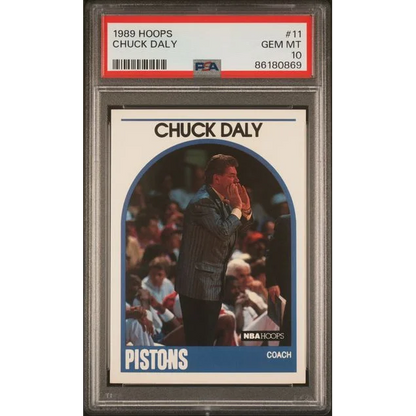 Graded 1989 Hoops Chuck Daly #11 Basketball Card PSA 10 Gem Mint | Hall of Fame Sports Memorabilia | vintageantiquesgifts.com