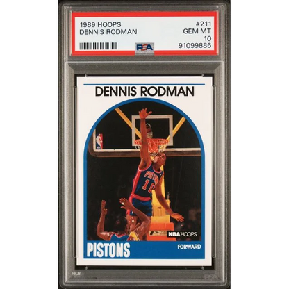 Graded 1989 Hoops Dennis Rodman basketball card from Professional Sports Authenticator