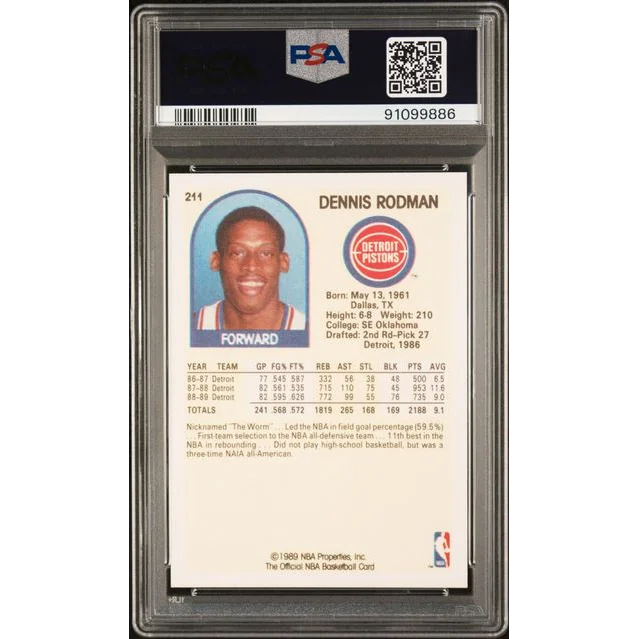 PSA graded 1988-89 Fleer Dennis Rodman rookie card from Professional Sports Authenticator