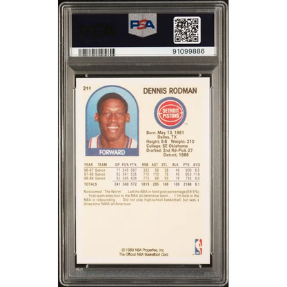 PSA graded 1988-89 Fleer Dennis Rodman rookie card from Professional Sports Authenticator