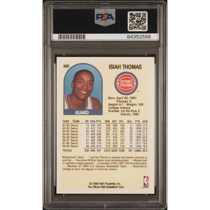 Graded PSA 10 Isiah Thomas 1989 Hoops basketball card for collectors