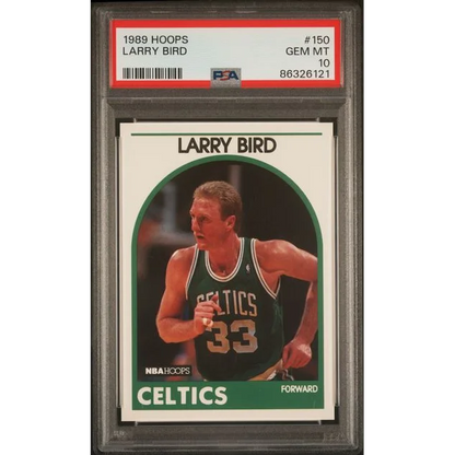 Graded PSA 10 Gem Mint 1989 Hoops Larry Bird #150 Basketball Card