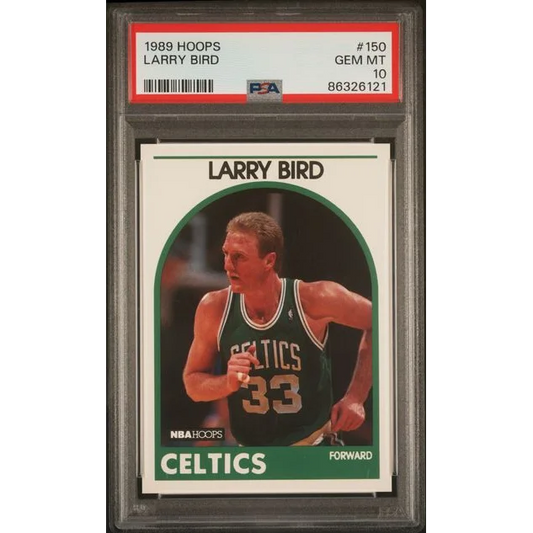Graded PSA 10 Gem Mint 1989 Hoops Larry Bird #150 Basketball Card