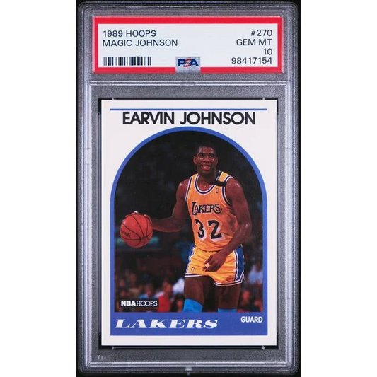 Graded 1989 Hoops Magic Johnson #270 Basketball Card PSA 10 Gem Mint | Hall of Fame Sports Memorabilia | vintageantiquesgifts.com