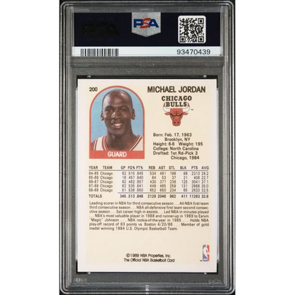 Graded Michael Jordan 1989 Fleer basketball card in PSA NM MT 8 condition