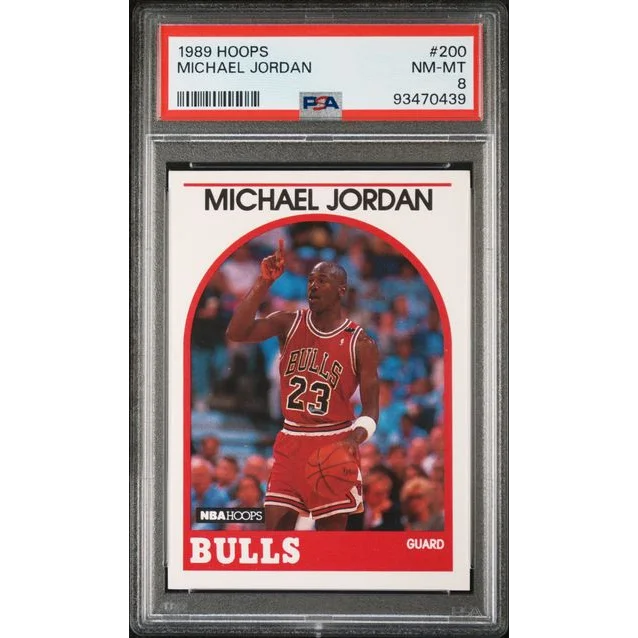 Graded 1989 Hoops Michael Jordan #200 Basketball Card PSA 8 NM-MT | Hall of Fame Sports Memorabilia | vintageantiquesgifts.com
