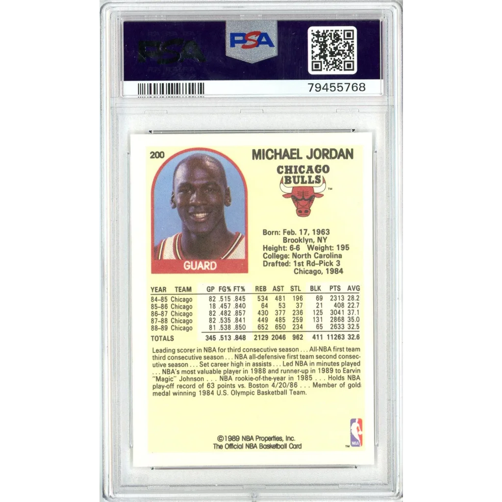 Graded 1989 Hoops Michael Jordan #200 PSA 9 Mint card