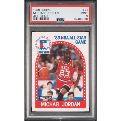 Graded 1989 Hoops Michael Jordan #21 All Star Basketball Card PSA 9 Mint | Hall of Fame Sports Memorabilia | vintageantiquesgifts.com