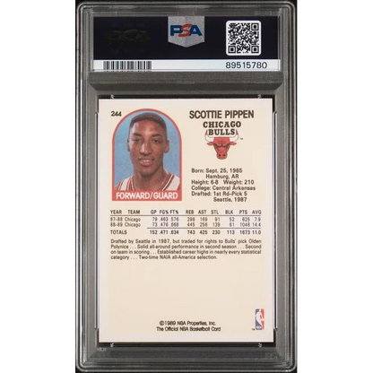 PSA graded 1989 Scottie Pippen NBA Hoops rookie card by Professional Sports Authenticator
