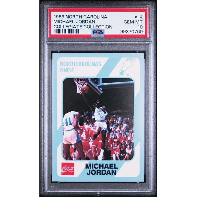 Graded PSA 10 Gem Mint 1989 North Carolina Michael Jordan #14 Card