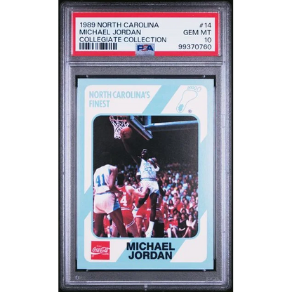 Graded PSA 10 Gem Mint 1989 North Carolina Michael Jordan #14 Card