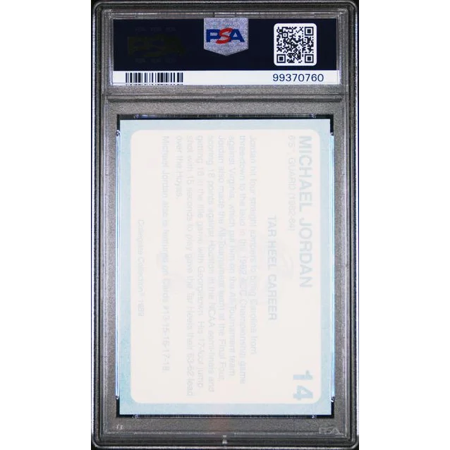 PSA 10 Gem Mint 1989 North Carolina Michael Jordan #14 Basketball Card
