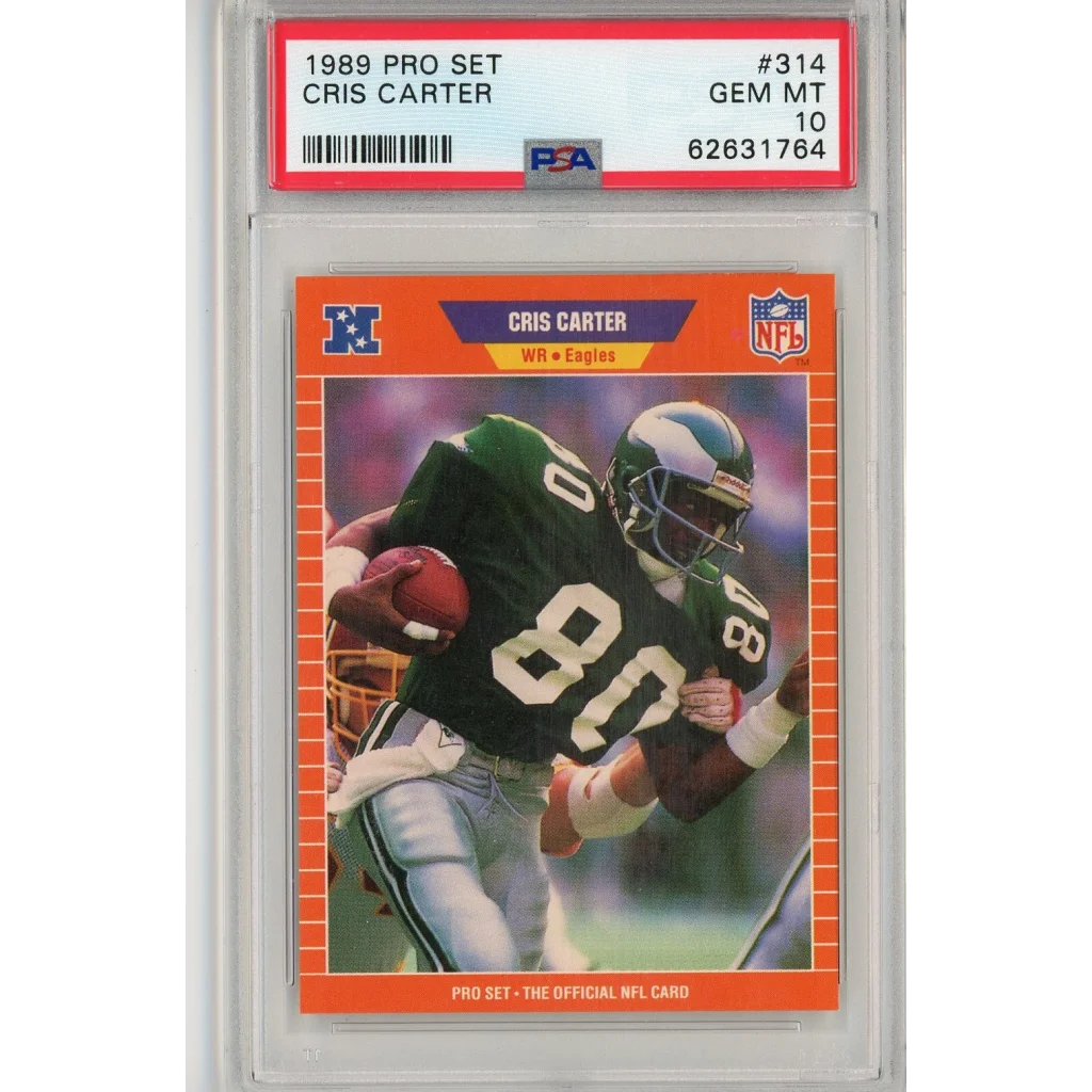 1989 Pro Set Cris Carter #314 Rookie RC PSA 10 Gem Mint Graded Card