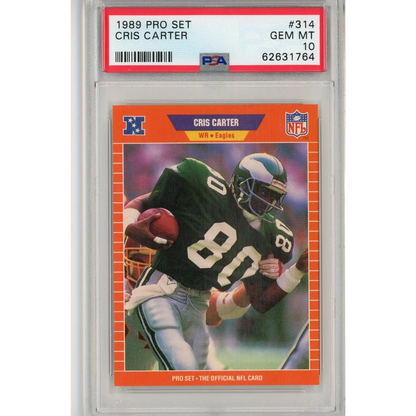1989 Pro Set Cris Carter #314 Rookie RC PSA 10 Gem Mint Graded Card