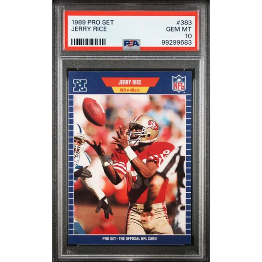 Graded 1989 Pro Set Jerry Rice #383 Football Card PSA 10 Gem Mint | Hall of Fame Sports Memorabilia | vintageantiquesgifts.com