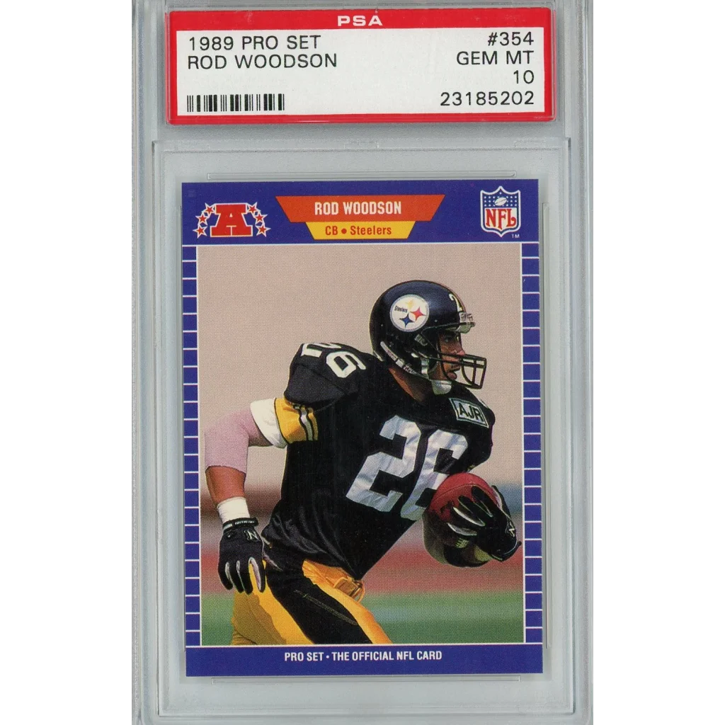 Graded 1989 Pro Set Rod Woodson #354 Rookie PSA 10 Gem Mint Steelers card