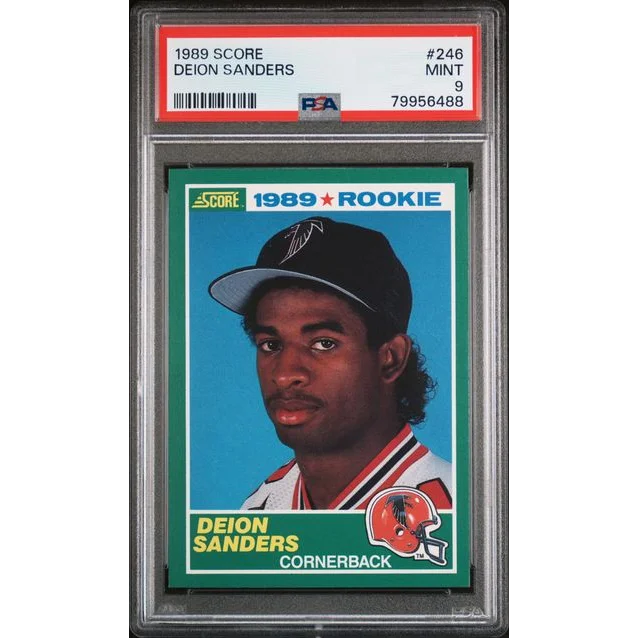 Graded 1989 Score Deion Sanders #246 Rookie RC Football Card PSA 9 Mint